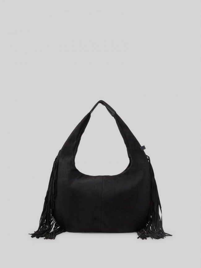 Tom Tailor TTDEYANIRA Beuteltasche mit Fransen - Schwarz / Black Tom Tailor TTDEYANIRA Beuteltasche mit Fransen - Schwarz / Black