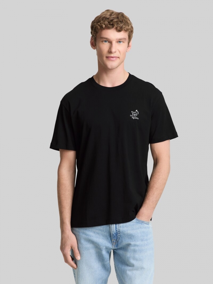Tom Tailor Relaxed Fit T-Shirt aus Baumwolle - Black Tom Tailor Relaxed Fit T-Shirt aus Baumwolle - Black
