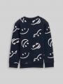 Tom Tailor Sweatshirt mit Allover-Print - Happy Glow In The Dark Design Tom Tailor Sweatshirt mit Allover-Print - Happy Glow In The Dark Design