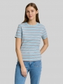 Tom Tailor T-Shirt aus Baumwolle - Blue Brown Multicolor Stripe