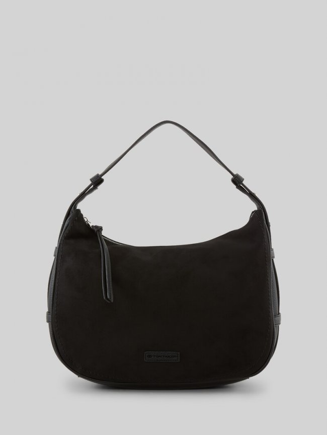 Tom Tailor TTLYSA M Schultertasche in Velourleder-Optik - Schwarz / Black Tom Tailor TTLYSA M Schultertasche in Velourleder-Optik - Schwarz / Black