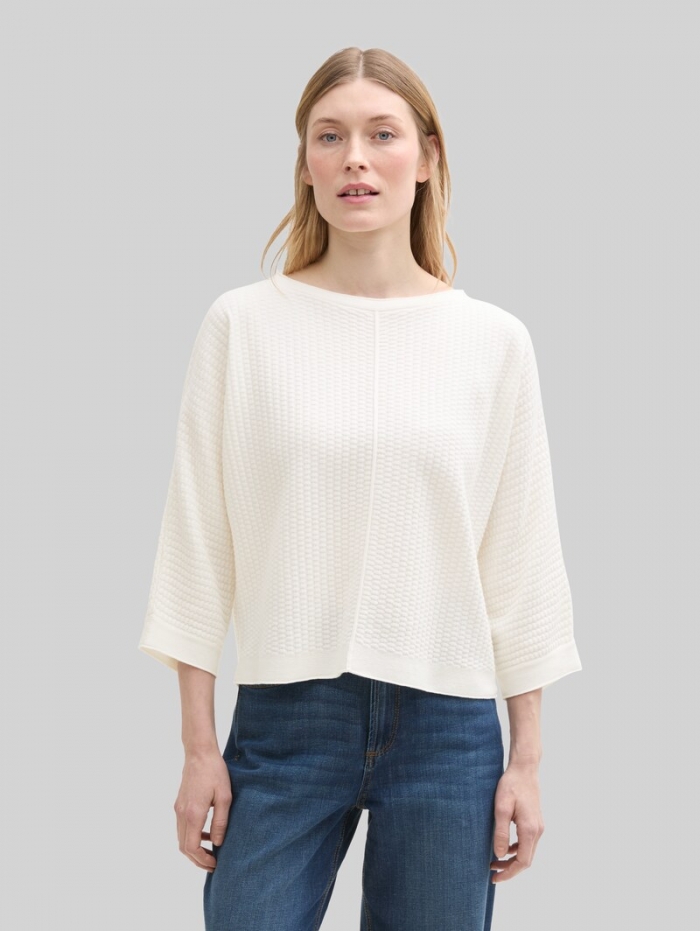 Tom Tailor Loose Fit Strickpullover - Whisper White Tom Tailor Loose Fit Strickpullover - Whisper White