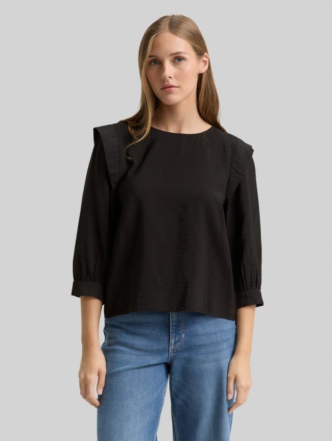 Tom Tailor Loose Fit Bluse - Deep Black Tom Tailor Loose Fit Bluse - Deep Black
