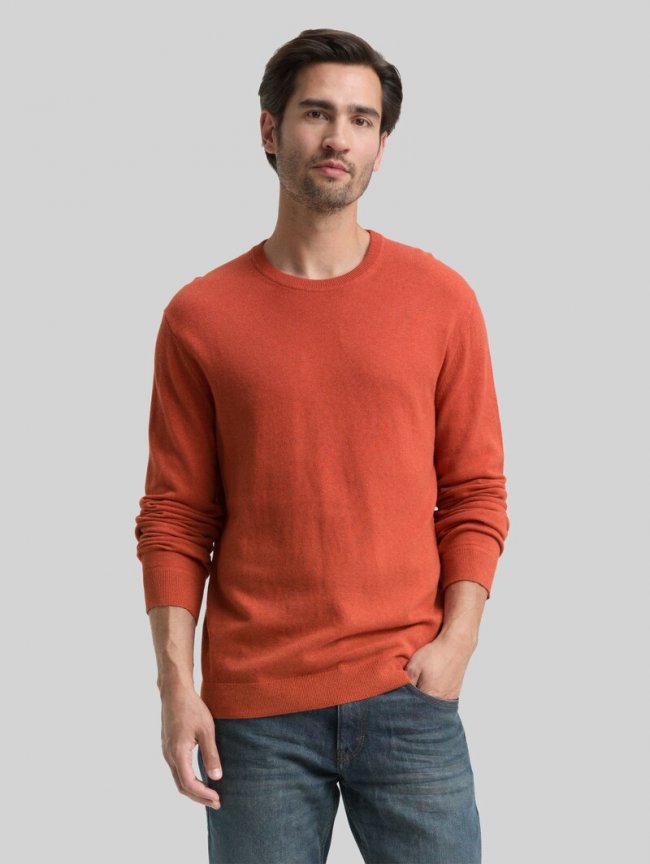 Tom Tailor Strickpullover mit Kaschmir-Anteil - Rust Red Melange Tom Tailor Strickpullover mit Kaschmir-Anteil - Rust Red Melange