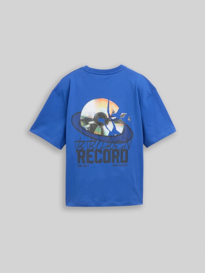 Tom Tailor Oversize T-Shirt mit Foto-Rückenprint - Beau Blue Tom Tailor Oversize T-Shirt mit Foto-Rückenprint - Beau Blue