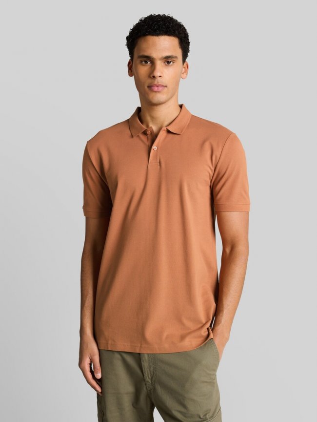 Tom Tailor Piqué Poloshirt aus Baumwolle - Faded Copper Orange Tom Tailor Piqué Poloshirt aus Baumwolle - Faded Copper Orange