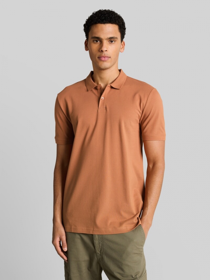 Tom Tailor Piqué Poloshirt aus Baumwolle - Faded Copper Orange