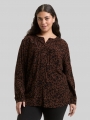 Tom Tailor Plus Size - Bluse mit Leo-Print - Brown Black Small Leo Print Tom Tailor Plus Size - Bluse mit Leo-Print - Brown Black Small Leo Print