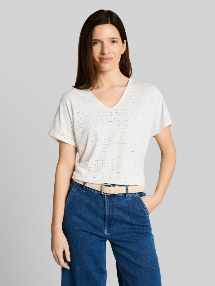 Tom Tailor Loose Fit Ajour T-Shirt - Whisper White Tom Tailor Loose Fit Ajour T-Shirt - Whisper White
