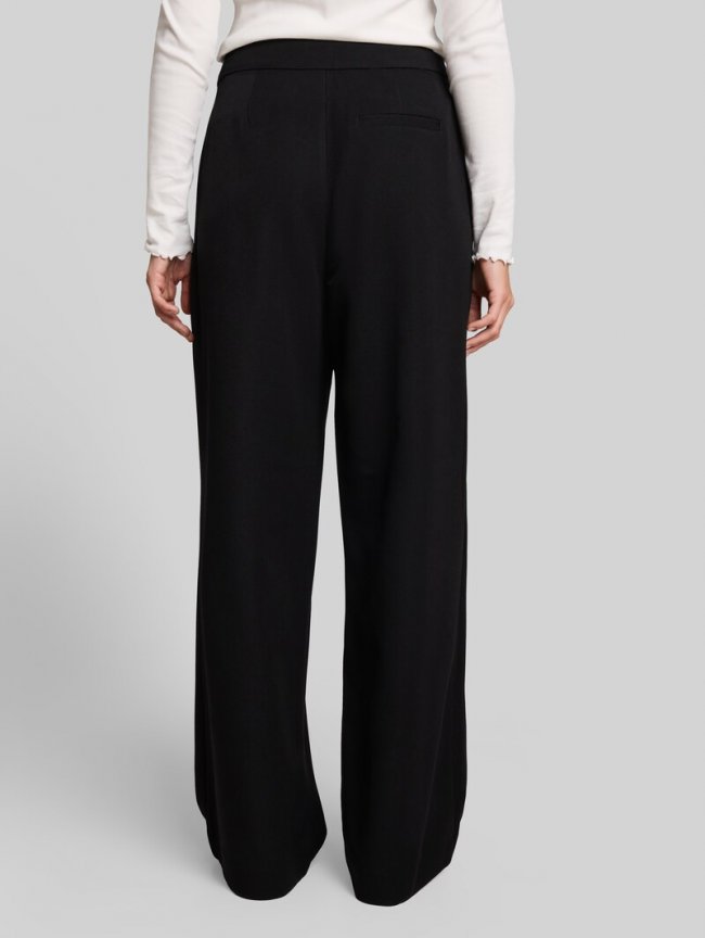 Tom Tailor Wide Leg Hose - Deep Black Tom Tailor Wide Leg Hose - Deep Black