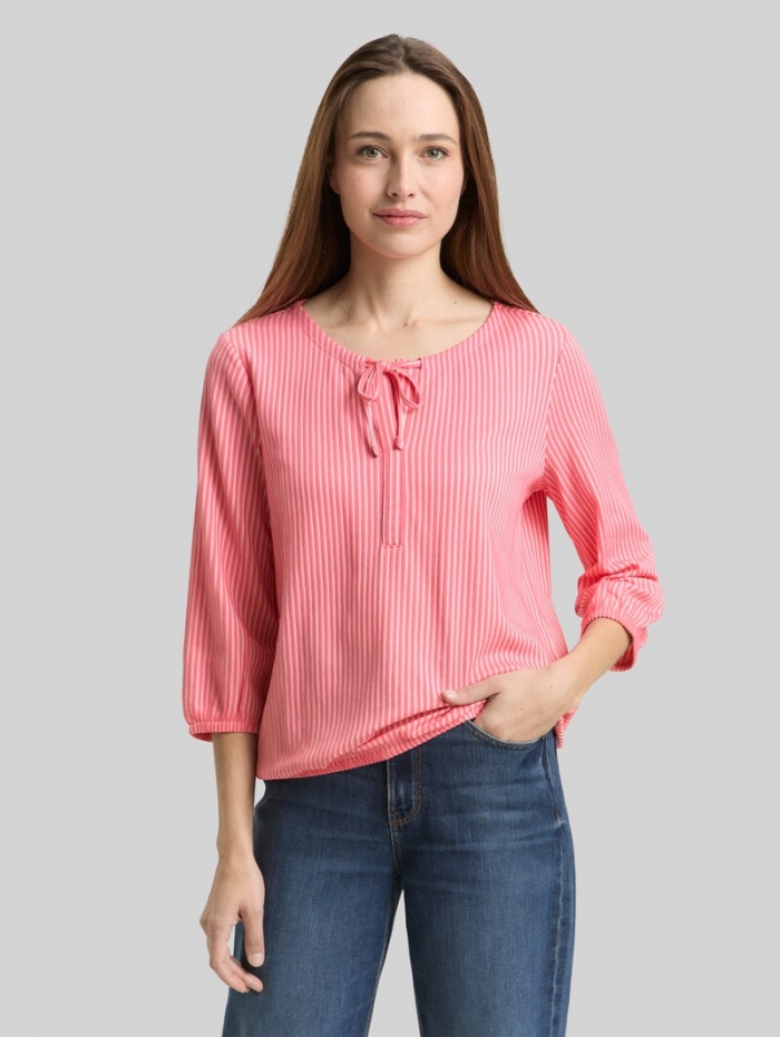Tom Tailor Blusenshirt mit Streifenmuster - Soft Coral Pink White Stripe Tom Tailor Blusenshirt mit Streifenmuster - Soft Coral Pink White Stripe