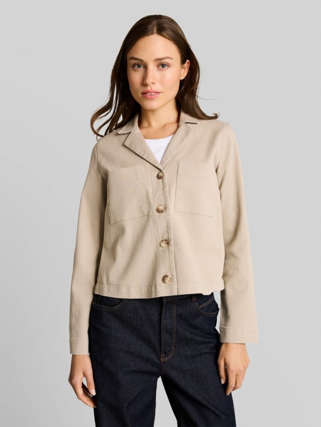 Tom Tailor Regular Fit Jacke mit Brusttaschen - Soft Taupe Grey Tom Tailor Regular Fit Jacke mit Brusttaschen - Soft Taupe Grey