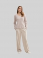 Tom Tailor Strickpullover mit V-Ausschnitt - Dusty Beige Melange