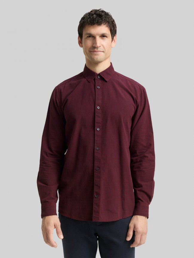 Tom Tailor Regular Fit Hemd mit Karomuster - Red Vichy Check Tom Tailor Regular Fit Hemd mit Karomuster - Red Vichy Check