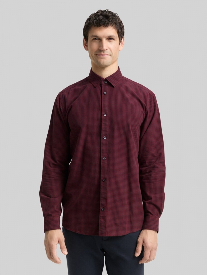 Tom Tailor Regular Fit Hemd mit Karomuster - Red Vichy Check Tom Tailor Regular Fit Hemd mit Karomuster - Red Vichy Check