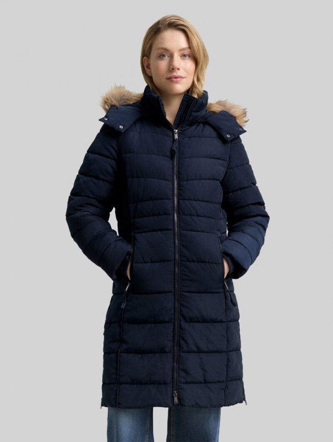 Tom Tailor Puffer-Mantel mit abnehmbarer Kapuze - Sky Captain Blue Tom Tailor Puffer-Mantel mit abnehmbarer Kapuze - Sky Captain Blue