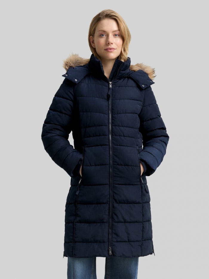 Tom Tailor Puffer-Mantel mit abnehmbarer Kapuze - Sky Captain Blue Tom Tailor Puffer-Mantel mit abnehmbarer Kapuze - Sky Captain Blue
