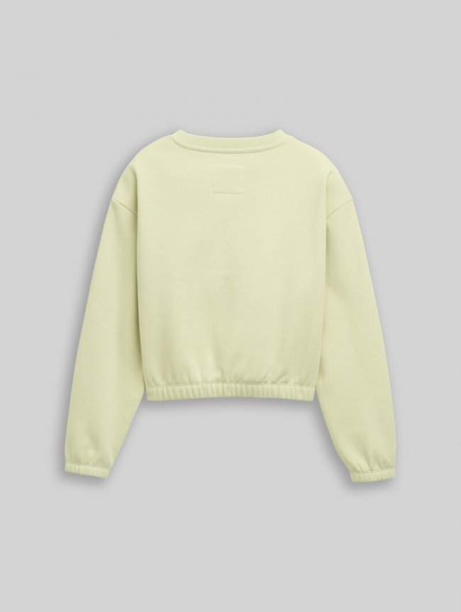 Tom Tailor Cropped Sweatshirt mit Print - Seed Green Tom Tailor Cropped Sweatshirt mit Print - Seed Green