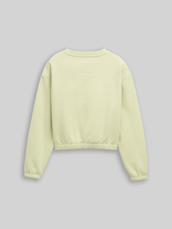 Tom Tailor Cropped Sweatshirt mit Print - Seed Green Tom Tailor Cropped Sweatshirt mit Print - Seed Green