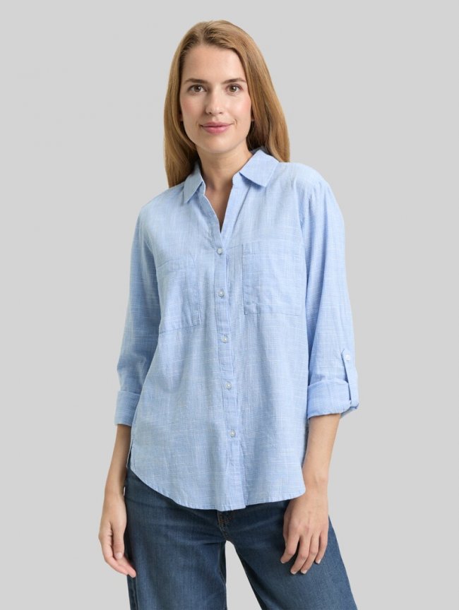 Tom Tailor Bluse mit Brusttaschen - Dreamy Blue Tom Tailor Bluse mit Brusttaschen - Dreamy Blue