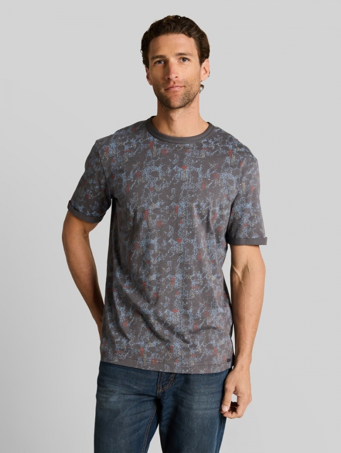 Tom Tailor T-Shirt mit Muster - Grey Structure Design Tom Tailor T-Shirt mit Muster - Grey Structure Design