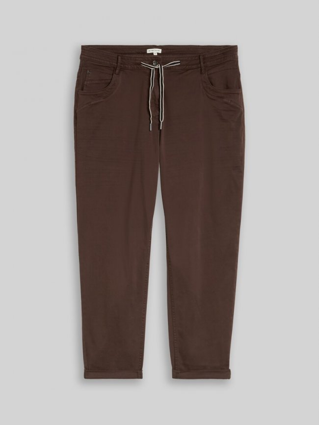 Tom Tailor Plus Size - Cropped Slim Hose - Java Dark Brown