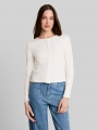 Tom Tailor Pointelle Cardigan mit Knopfleiste - Off White