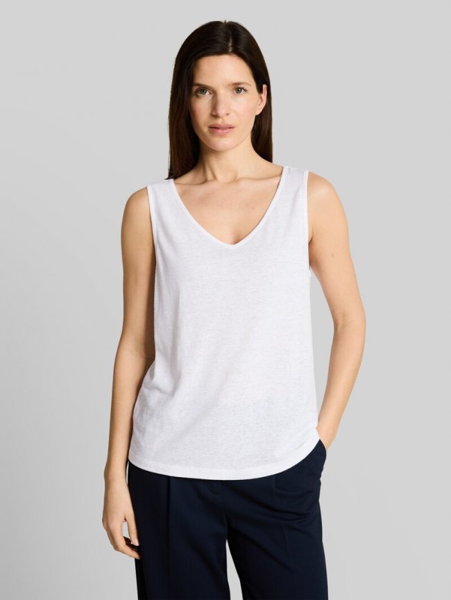 Tom Tailor Top mit Leinenanteil - White Tom Tailor Top mit Leinenanteil - White