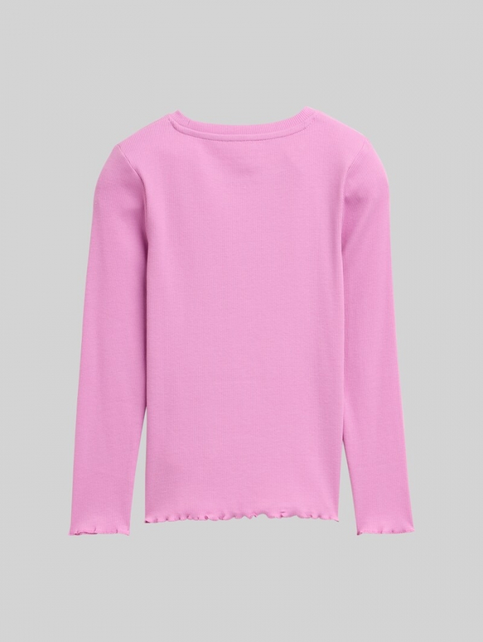 Tom Tailor Ripp Langarmshirt mit Stickerei - Flashy Mauve Tom Tailor Ripp Langarmshirt mit Stickerei - Flashy Mauve