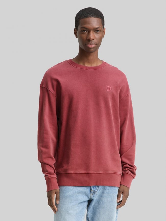 Tom Tailor Relaxed Overdyed Sweatshirt - Burnt Russet Tom Tailor Relaxed Overdyed Sweatshirt - Burnt Russet