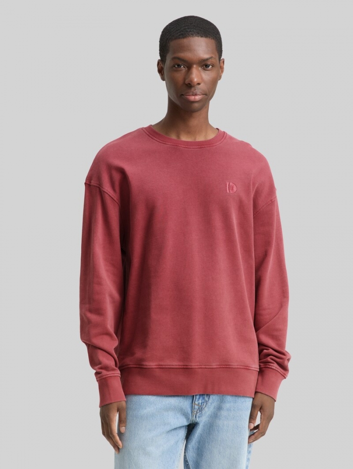 Tom Tailor Relaxed Overdyed Sweatshirt - Burnt Russet Tom Tailor Relaxed Overdyed Sweatshirt - Burnt Russet