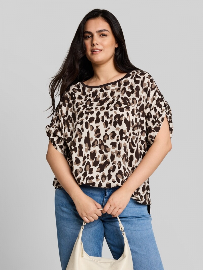 Tom Tailor Plus Size - T-Shirt mit Leo-Print - Brown Beige Leo Print Tom Tailor Plus Size - T-Shirt mit Leo-Print - Brown Beige Leo Print