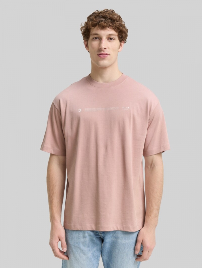 Tom Tailor Heavy-Jersey T-Shirt mit Print - Smoky Rose Tom Tailor Heavy-Jersey T-Shirt mit Print - Smoky Rose