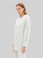 Tom Tailor Loungewear oversized Langarmshirt mit Logo-Print - Weiß-mittel-melange
