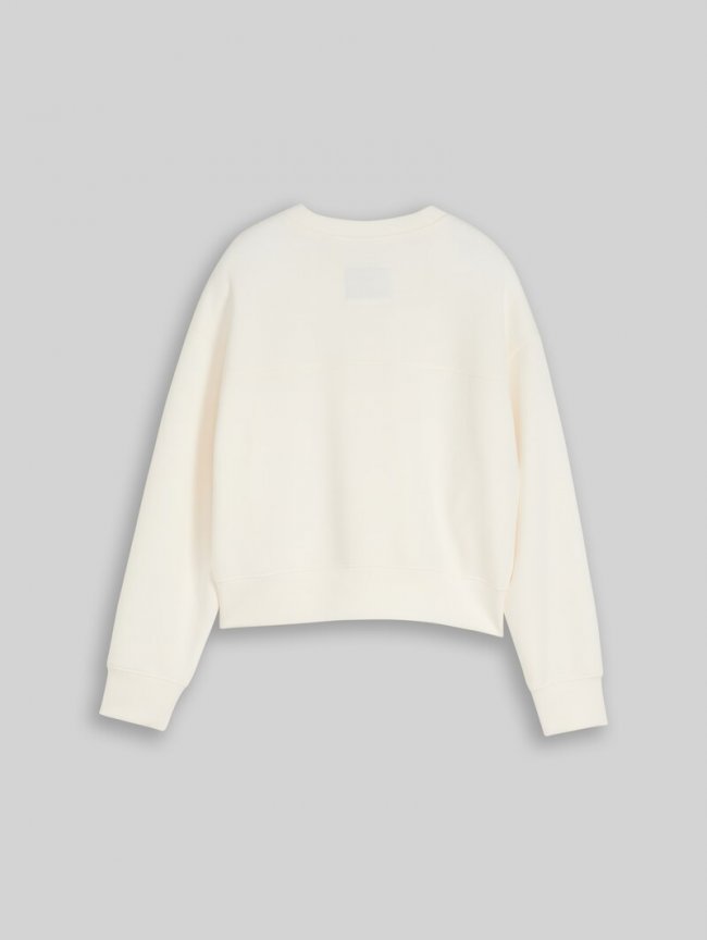 Tom Tailor Cropped Scuba Sweatshirt - Gardenia White Tom Tailor Cropped Scuba Sweatshirt - Gardenia White
