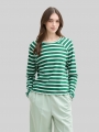 Tom Tailor Boxy Fit Langarmshirt mit Knopf-Details - Green White Stripe Tom Tailor Boxy Fit Langarmshirt mit Knopf-Details - Green White Stripe