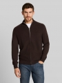 Tom Tailor Strickjacke aus Baumwolle - Dark Chocolate Brown Melange