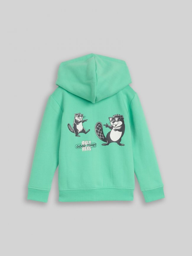 Tom Tailor Hoodie Sweatjacke mit Rückenprint - Leafy Green Tom Tailor Hoodie Sweatjacke mit Rückenprint - Leafy Green