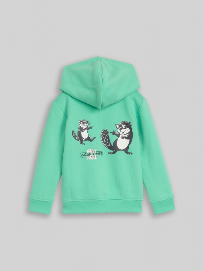 Tom Tailor Hoodie Sweatjacke mit Rückenprint - Leafy Green Tom Tailor Hoodie Sweatjacke mit Rückenprint - Leafy Green