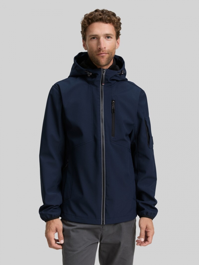 Tom Tailor Softshell Jacke mit Kapuze - Sky Captain Blue Tom Tailor Softshell Jacke mit Kapuze - Sky Captain Blue