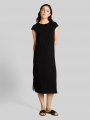 Tom Tailor Loose Fit Midi-Kleid mit Rippstruktur - Deep Black Tom Tailor Loose Fit Midi-Kleid mit Rippstruktur - Deep Black