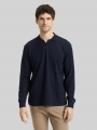 Tom Tailor Langarm Poloshirt mit Waffelstruktur - Sky Captain Blue Tom Tailor Langarm Poloshirt mit Waffelstruktur - Sky Captain Blue