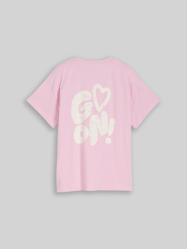 Tom Tailor Oversize T-Shirt mit Rückenprint - Cold Pink Tom Tailor Oversize T-Shirt mit Rückenprint - Cold Pink