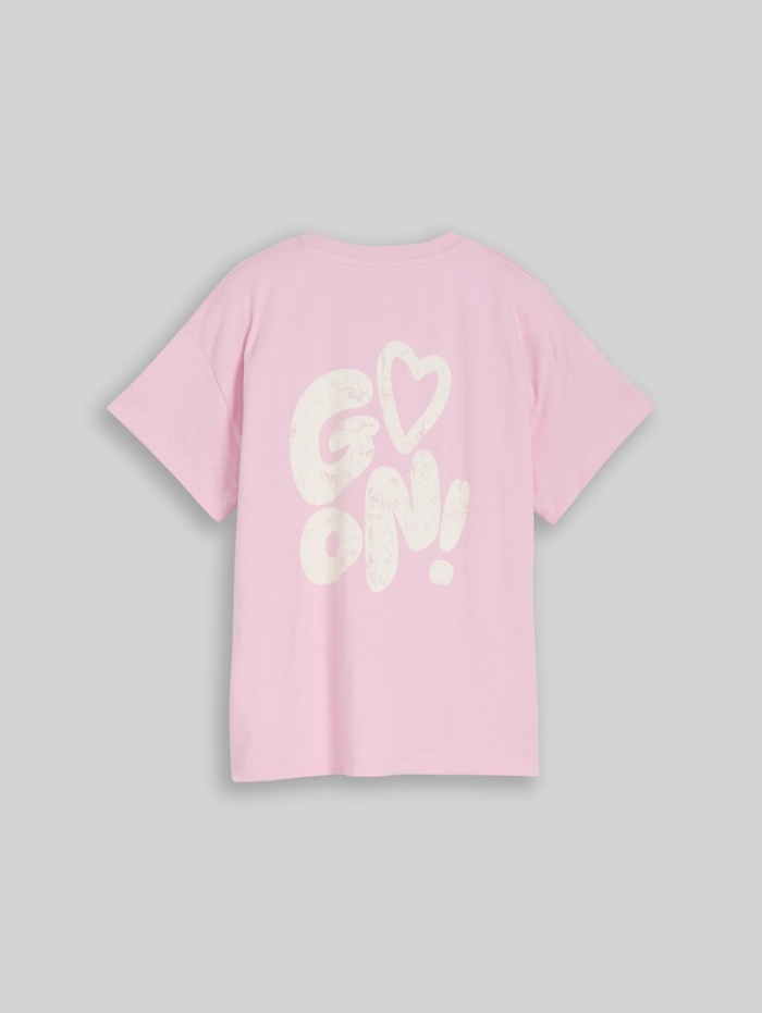 Tom Tailor Oversize T-Shirt mit Rückenprint - Cold Pink Tom Tailor Oversize T-Shirt mit Rückenprint - Cold Pink