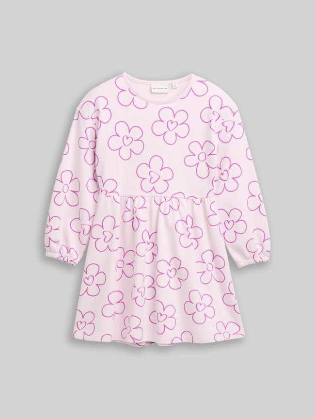 Tom Tailor Sweatshirt-Kleid mit Blumenmuster - Neon Lilac Flower Print Tom Tailor Sweatshirt-Kleid mit Blumenmuster - Neon Lilac Flower Print