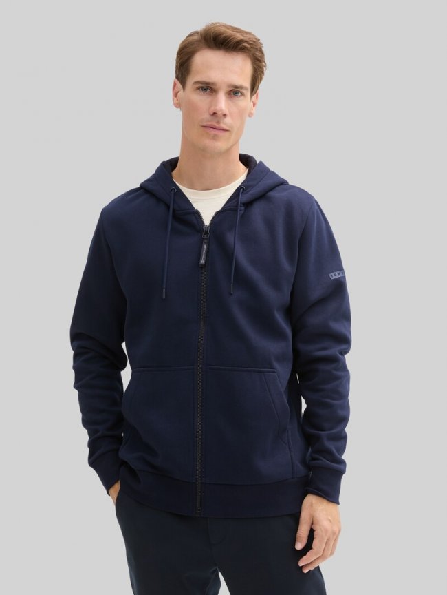 Tom Tailor Basic Hoodie Sweatjacke - Sky Captain Blue Tom Tailor Basic Hoodie Sweatjacke - Sky Captain Blue
