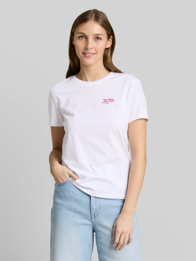 Tom Tailor T-Shirt mit Stickerei - White Tom Tailor T-Shirt mit Stickerei - White