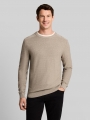 Tom Tailor Strickpullover aus Baumwolle - Mouline Taupe Offwhite Tom Tailor Strickpullover aus Baumwolle - Mouline Taupe Offwhite
