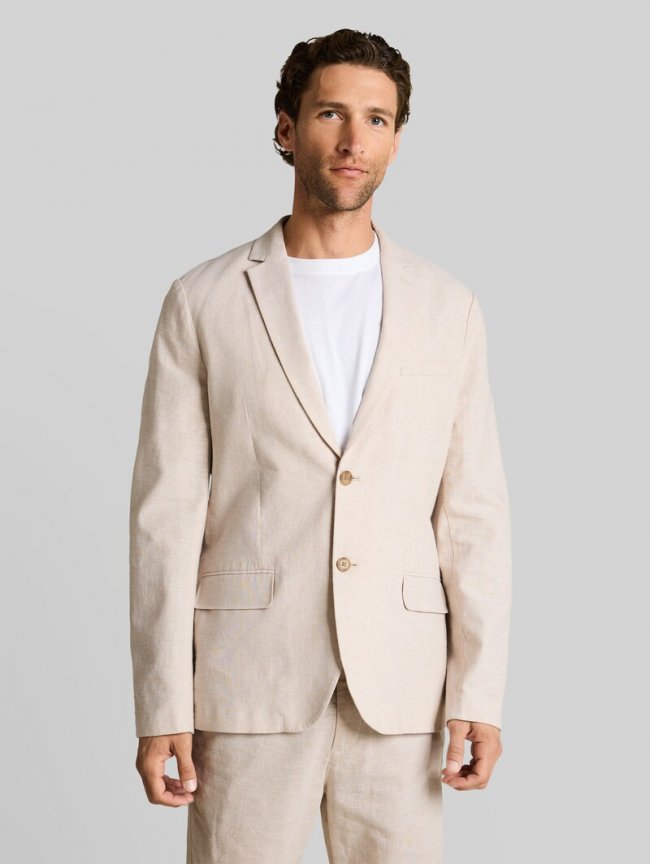 Tom Tailor Sakko mit Leinenanteil - Cashew Beige Chambray Tom Tailor Sakko mit Leinenanteil - Cashew Beige Chambray