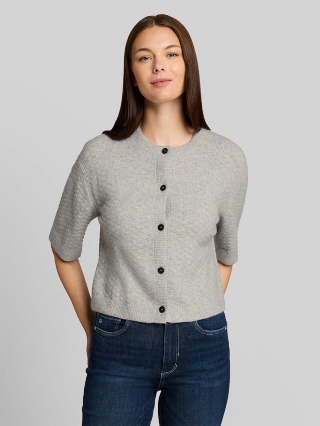 Tom Tailor Loose Fit Cosy Cardigan - Soft Grey Melange Tom Tailor Loose Fit Cosy Cardigan - Soft Grey Melange